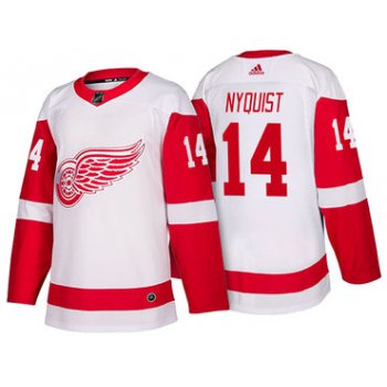 Men's Detroit Red Wings #14 Gustav Nyquist White 2017-2018 adidas Hockey Stitched NHL Jersey