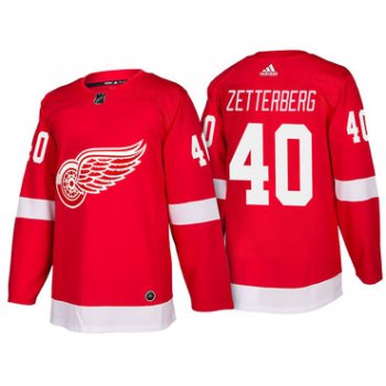 Men's Detroit Red Wings #40 Henrik Zetterberg Red Home 2017-2018 adidas Hockey Stitched NHL Jersey