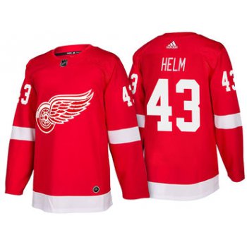 Men's Detroit Red Wings #43 Darren Helm Red Home 2017-2018 adidas Hockey Stitched NHL Jersey