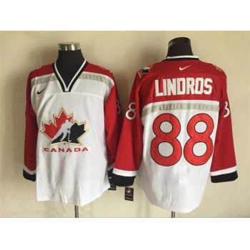 Men's 1998 Team Canada #88 Eric Lindros White Nike Olympic Throwback Stitched Hockey Jersey