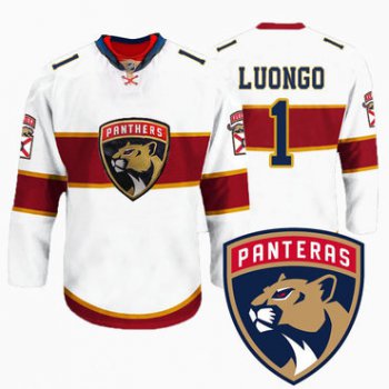 Men's Florida Panthers #1 Roberto Luongo New Logo Reebok White Premier Player Jersey