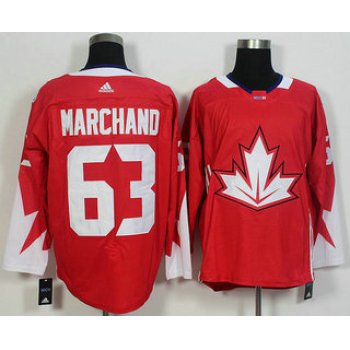 Men's Team Canada #63 Brad Marchand Red 2016 World Cup of Hockey Game Jersey