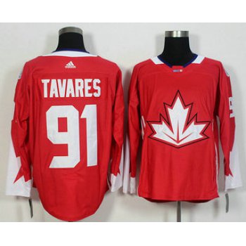 Men's Team Canada #91 John Tavares Red 2016 World Cup of Hockey Game Jersey