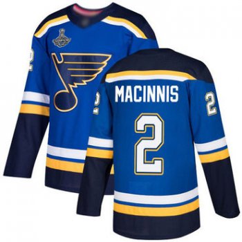 Blues #2 Al MacInnis Blue Home Authentic Stanley Cup Champions Stitched Hockey Jersey
