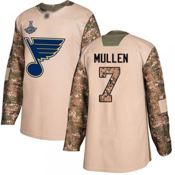 Blues #7 Joe Mullen Camo Authentic 2017 Veterans Day Stanley Cup Champions Stitched Hockey Jersey