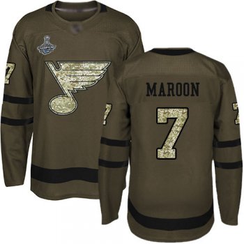 Blues #7 Patrick Maroon Green Salute to Service Stanley Cup Champions Stitched Hockey Jersey