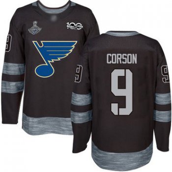 Blues #9 Shayne Corson Black 1917-2017 100th Anniversary Stanley Cup Champions Stitched Hockey Jersey