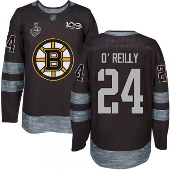 Men's Boston Bruins #24 Terry O'Reilly Black 1917-2017 100th Anniversary 2019 Stanley Cup Final Bound Stitched Hockey Jersey