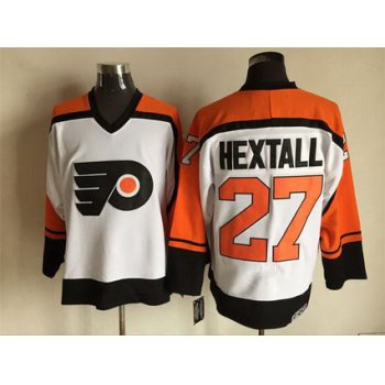 Men's Philadelphia Flyers #27 Ron Hextall 1997-98 White CCM Vintage Throwback Jersey