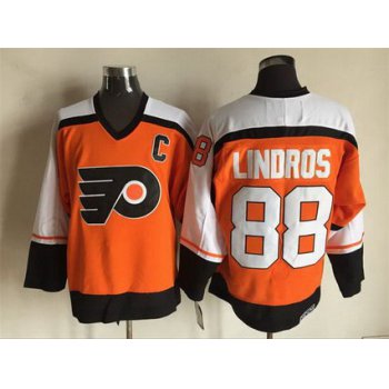 Men's Philadelphia Flyers #88 Eric Lindros 1997-98 Orange CCM Vintage Throwback Jersey