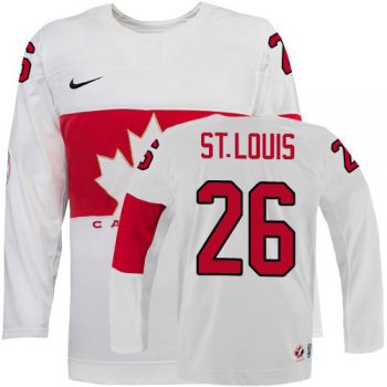 2014 Olympics Canada #26 Martin St. Louis White Jersey
