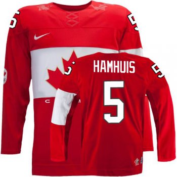 2014 Olympics Canada #5 Dan Hamhuis Red Jersey