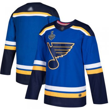Men's St. Louis Blues Blank Blue Home Authentic 2019 Stanley Cup Final Bound Stitched Hockey Jersey