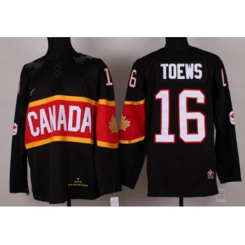 2014 Olympics Canada #16 Jonathan Toews Black Jersey