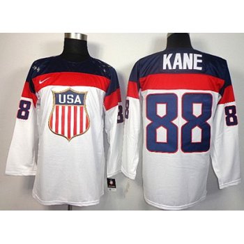 2014 Olympics USA #88 Patrick Kane White Jersey