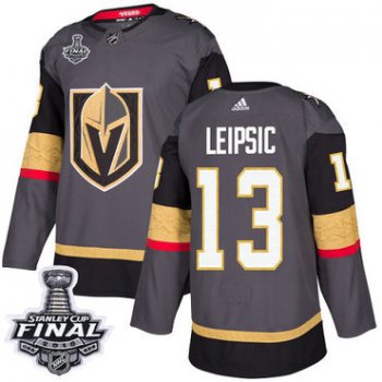 Adidas Golden Knights #13 Brendan Leipsic Grey Home Authentic 2018 Stanley Cup Final Stitched NHL Jersey
