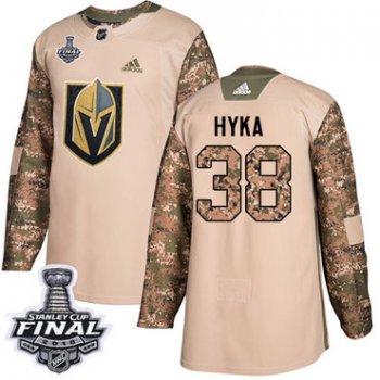 Adidas Golden Knights #38 Tomas Hyka Camo Authentic 2017 Veterans Day 2018 Stanley Cup Final Stitched NHL Jersey