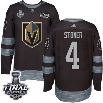 Adidas Golden Knights #4 Clayton Stoner Black 1917-2017 100th Anniversary 2018 Stanley Cup Final Stitched NHL Jersey