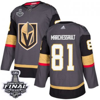 Adidas Golden Knights #81 Jonathan Marchessault Grey Home Authentic 2018 Stanley Cup Final Stitched NHL Jersey