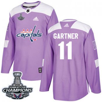 Adidas Washington Capitals #11 Mike Gartner Purple Authentic Fights Cancer Stanley Cup Final Champions Stitched NHL Jersey