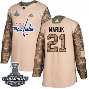 Adidas Washington Capitals #21 Dennis Maruk Camo Authentic 2017 Veterans Day Stanley Cup Final Champions Stitched NHL Jersey