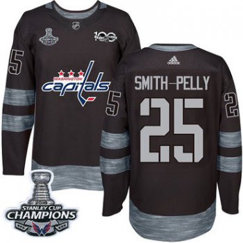 Adidas Washington Capitals #25 Devante Smith-Pelly Black 1917-2017 100th Anniversary Stanley Cup Final Champions Stitched NHL Jersey