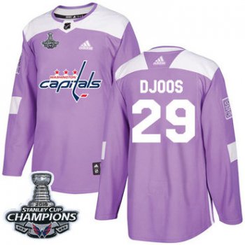 Adidas Washington Capitals #29 Christian Djoos Purple Authentic Fights Cancer Stanley Cup Final Champions Stitched NHL Jersey