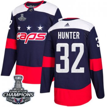 Adidas Washington Capitals #32 Dale Hunter Navy Authentic 2018 Stadium Series Stanley Cup Final Champions Stitched NHL Jersey