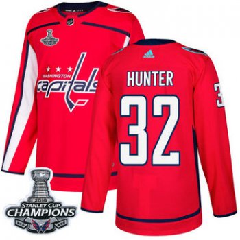 Adidas Washington Capitals #32 Dale Hunter Red Home Authentic Stanley Cup Final Champions Stitched NHL Jersey