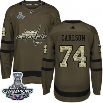 Adidas Washington Capitals #74 John Carlson Green Salute to Service Stanley Cup Final Champions Stitched NHL Jersey