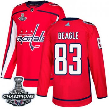 Adidas Washington Capitals #83 Jay Beagle Red Home Authentic Stanley Cup Final Champions Stitched NHL Jersey