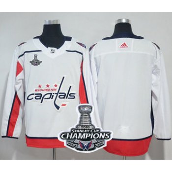 Adidas Washington Capitals Blank White Road Authentic Stanley Cup Final Champions Stitched NHL Jersey