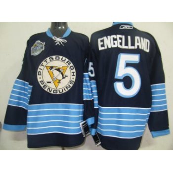 Pittsburgh Penguins #5 Deryk Engelland Navy Blue Third Jersey