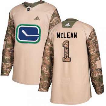 Adidas Canucks #1 Kirk Mclean Camo Authentic 2017 Veterans Day Stitched NHL Jersey
