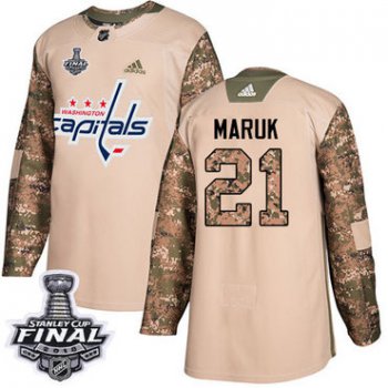 Adidas Capitals #21 Dennis Maruk Camo Authentic 2017 Veterans Day 2018 Stanley Cup Final Stitched NHL Jersey