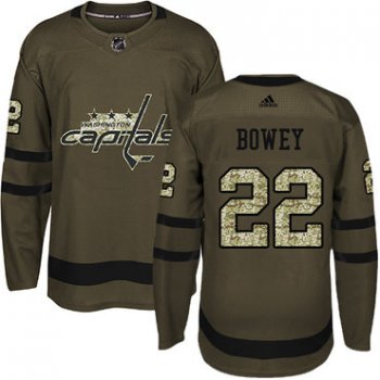 Adidas Capitals #22 Madison Bowey Green Salute to Service Stitched NHL Jersey