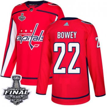 Adidas Capitals #22 Madison Bowey Red Home Authentic 2018 Stanley Cup Final Stitched NHL Jersey
