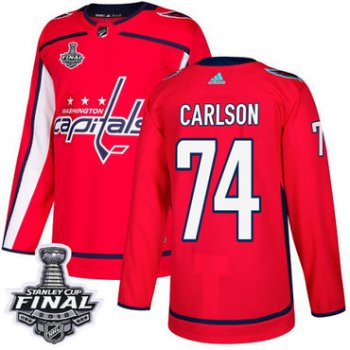 Adidas Capitals #74 John Carlson Red Home Authentic 2018 Stanley Cup Final Stitched NHL Jersey