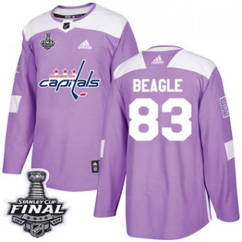 Adidas Capitals #83 Jay Beagle Purple Authentic Fights Cancer 2018 Stanley Cup Final Stitched NHL Jersey