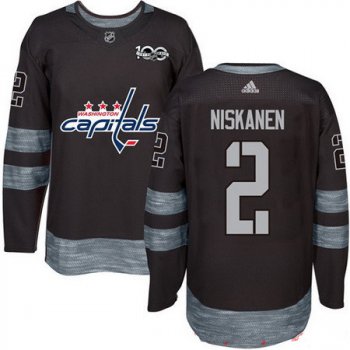 Men's Washington Capitals #2 Matt Niskanen Black 100th Anniversary Stitched NHL 2017 adidas Hockey Jersey