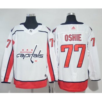 Adidas Capitals #77 T.J. Oshie White Road Authentic Stitched NHL Jersey