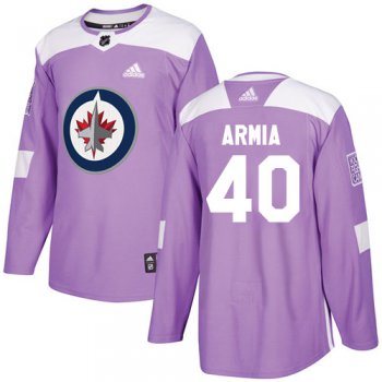 Adidas Jets #40 Joel Armia Purple Authentic Fights Cancer Stitched NHL Jersey