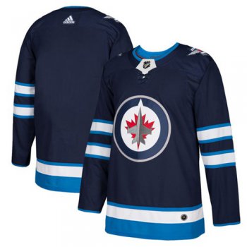 Adidas Jets Blank Navy Blue Home Authentic Stitched NHL Jersey