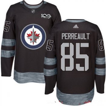 Men's Winnipeg Jets #85 Mathieu Perreault Black 100th Anniversary Stitched NHL 2017 adidas Hockey Jersey