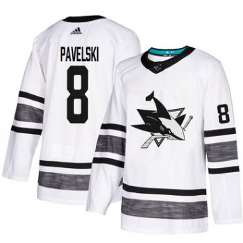 Sharks #8 Joe Pavelski White Authentic 2019 All-Star Stitched Hockey Jersey