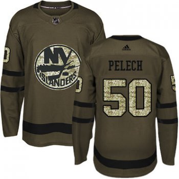 Adidas Islanders #50 Adam Pelech Green Salute to Service Stitched NHL Jersey