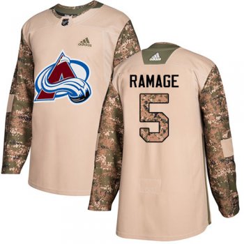 Adidas Avalanche #5 Rob Ramage Camo Authentic 2017 Veterans Day Stitched NHL Jersey