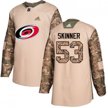 Adidas Hurricanes #53 Jeff Skinner Camo Authentic 2017 Veterans Day Stitched NHL Jersey