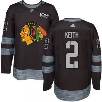 Blackhawks #2 Duncan Keith Black 1917-2017 100th Anniversary Stitched NHL Jersey