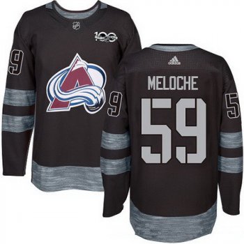 Men's Colorado Avalanche #59 Nicolas Meloche Black 100th Anniversary Stitched NHL 2017 adidas Hockey Jersey